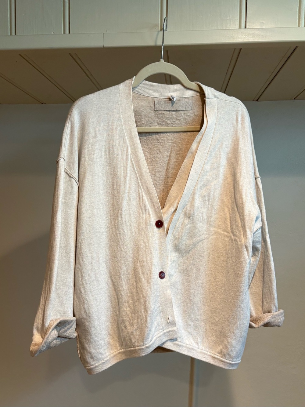 Humanoid Organic Cotton Beige Button-Front Women's Cardigan